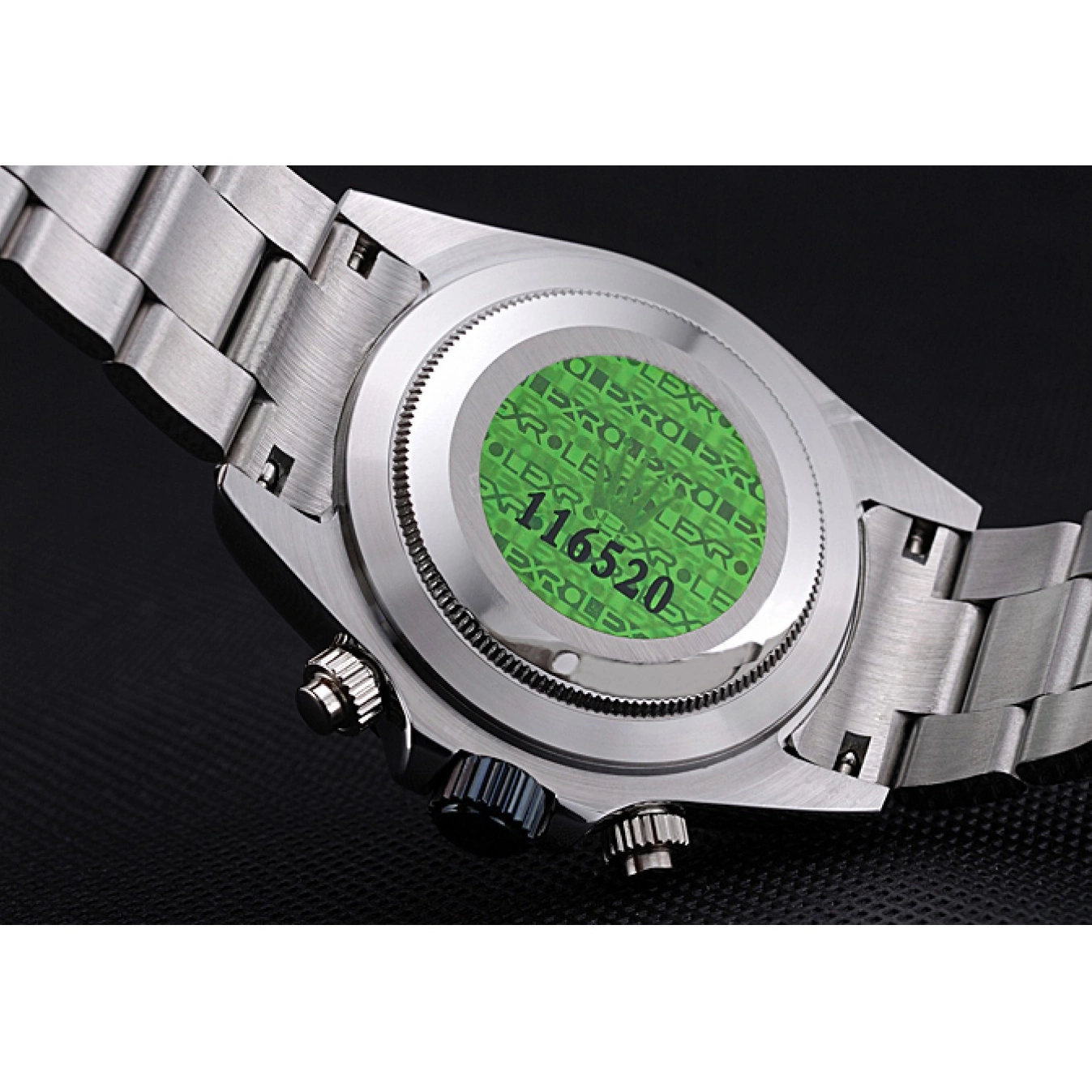 Aaa replica watch Stainless Dial Black Rolex Daytona Steel White Enameled 0705